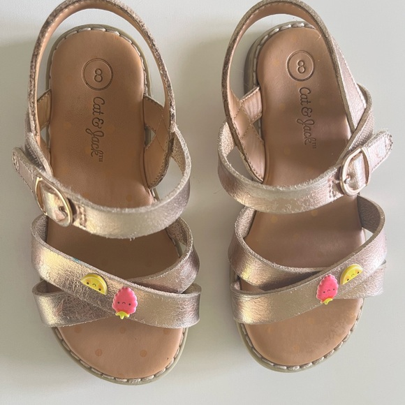 Cat & Jack sandals. Gold with buckles. Preloved with lots of life left. Size 8. - Picture 3 of 5
